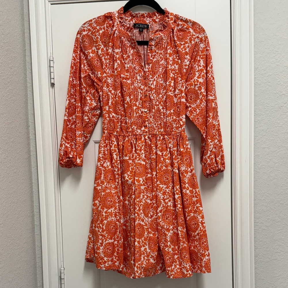 J. Crew Orange Paisley Dress